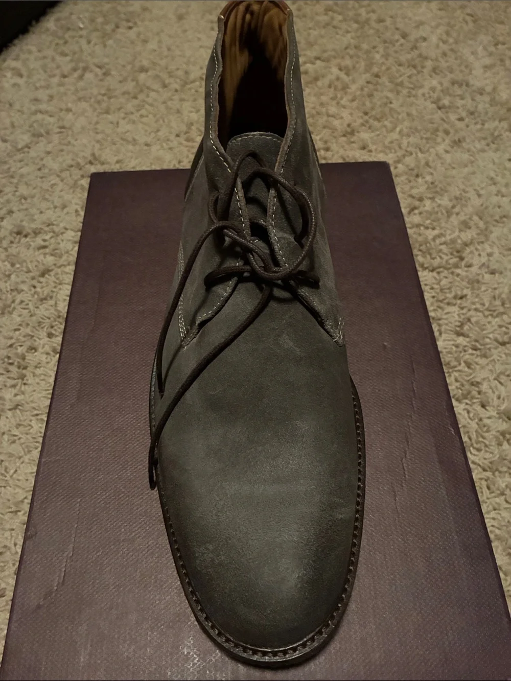 Johnston & Murphy Men's Copeland Gray WR Oiled Suede Chukka Boots- Size 13